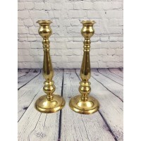 Pair of Tabletop Brass Candlesticks Candle Holders - 13" Tall / Home Decor    282735531749